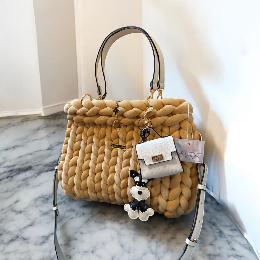 Fox Atelier handmade woven bag Fox Atelier handmade woven bag in warm honey color with custom accessories and handcrafted details
